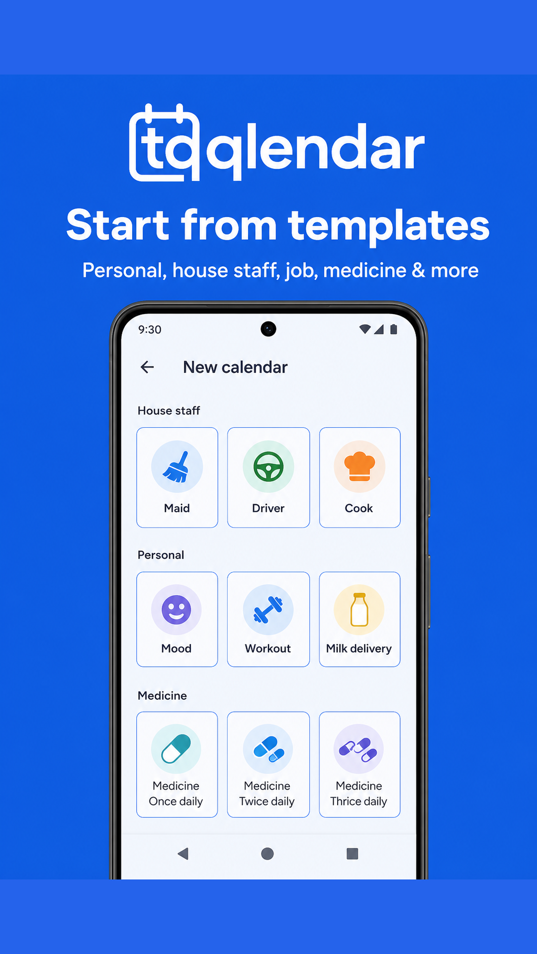 Qlendar template picker
